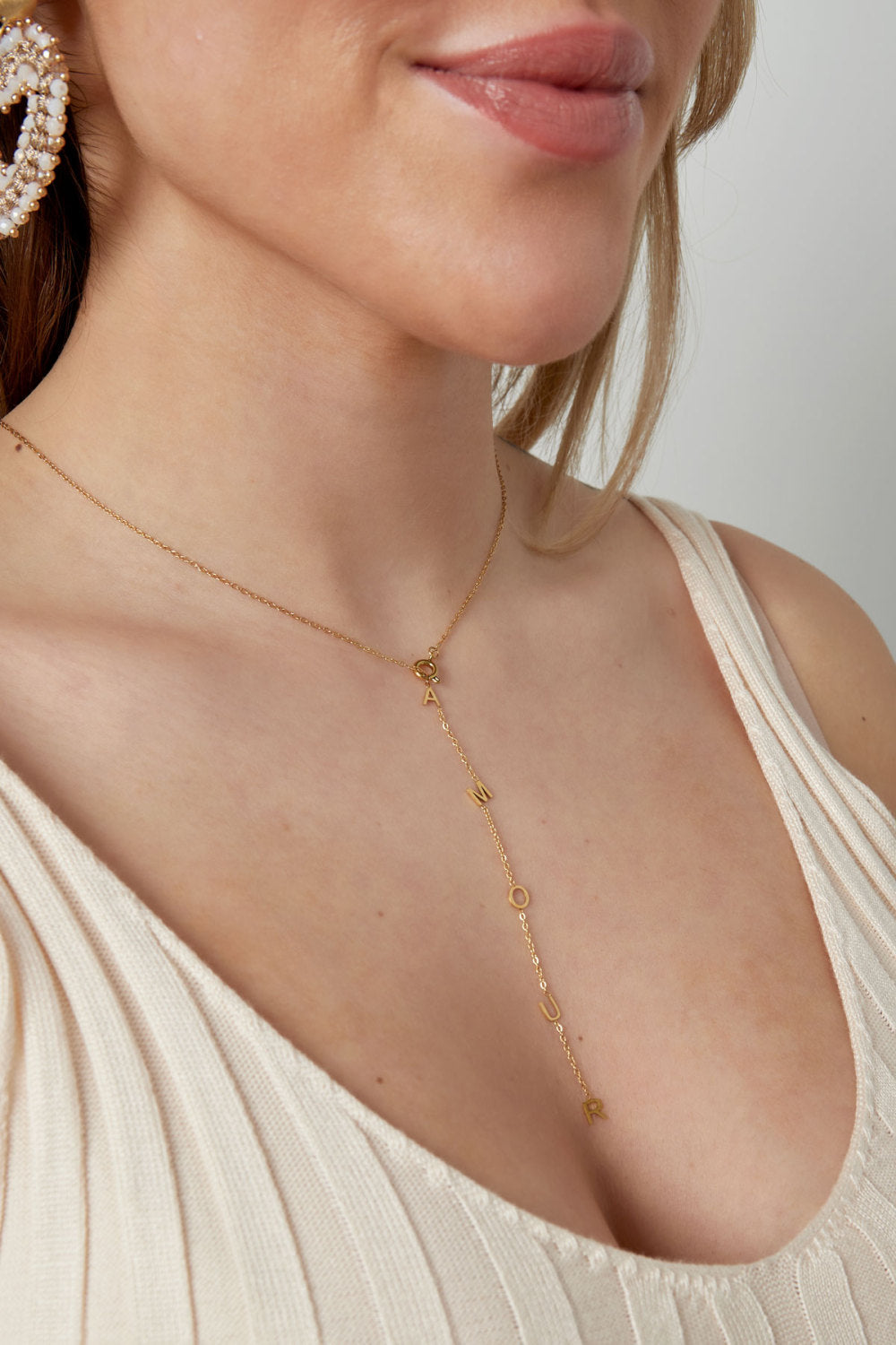 HZ Y-ketting Amour – goudkleurig of zilverkleurig