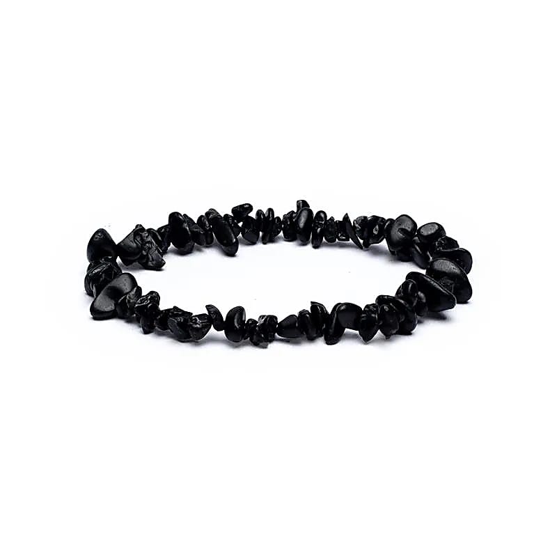 Armband zwarte toermalijn chips elastisch