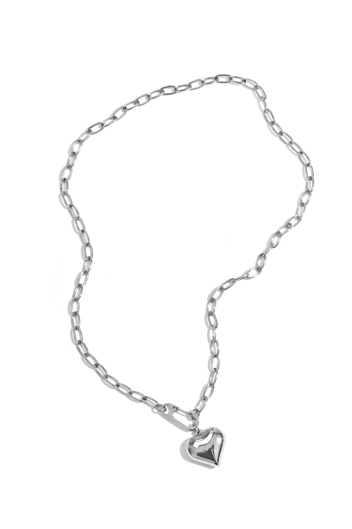 Stainless Steel Ketting hangend hart met frontsluiting