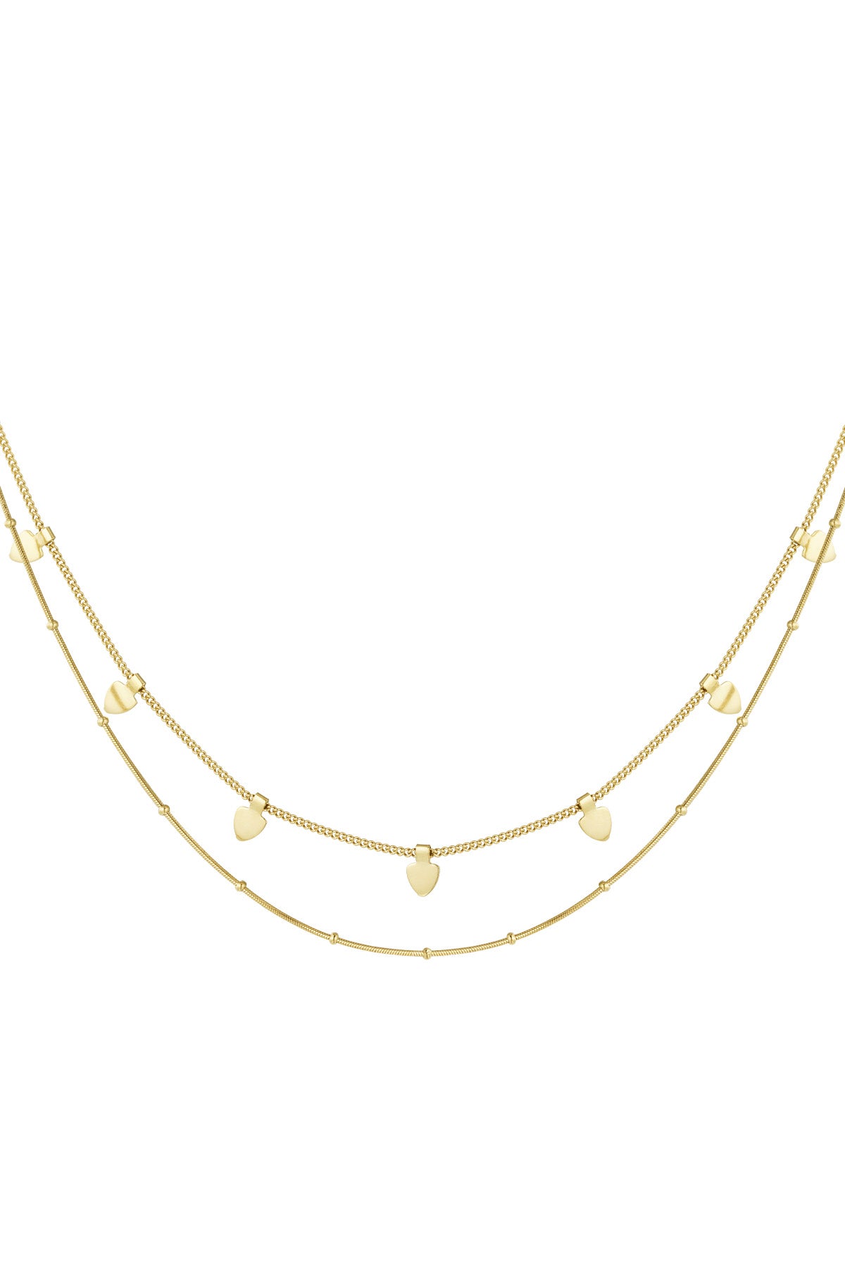 HZ Dubbele hartjesketting Amora – Stainless Steel