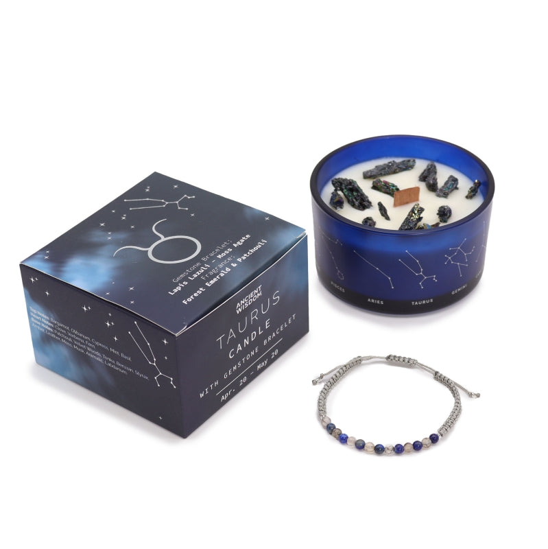 Kaars met Edelsteen + Armband - Stier
