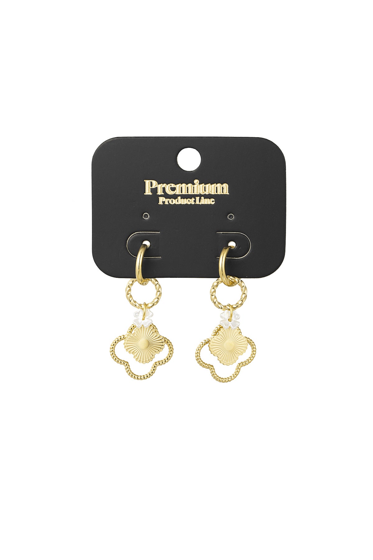 Stainless steel clover dreams oorbellen