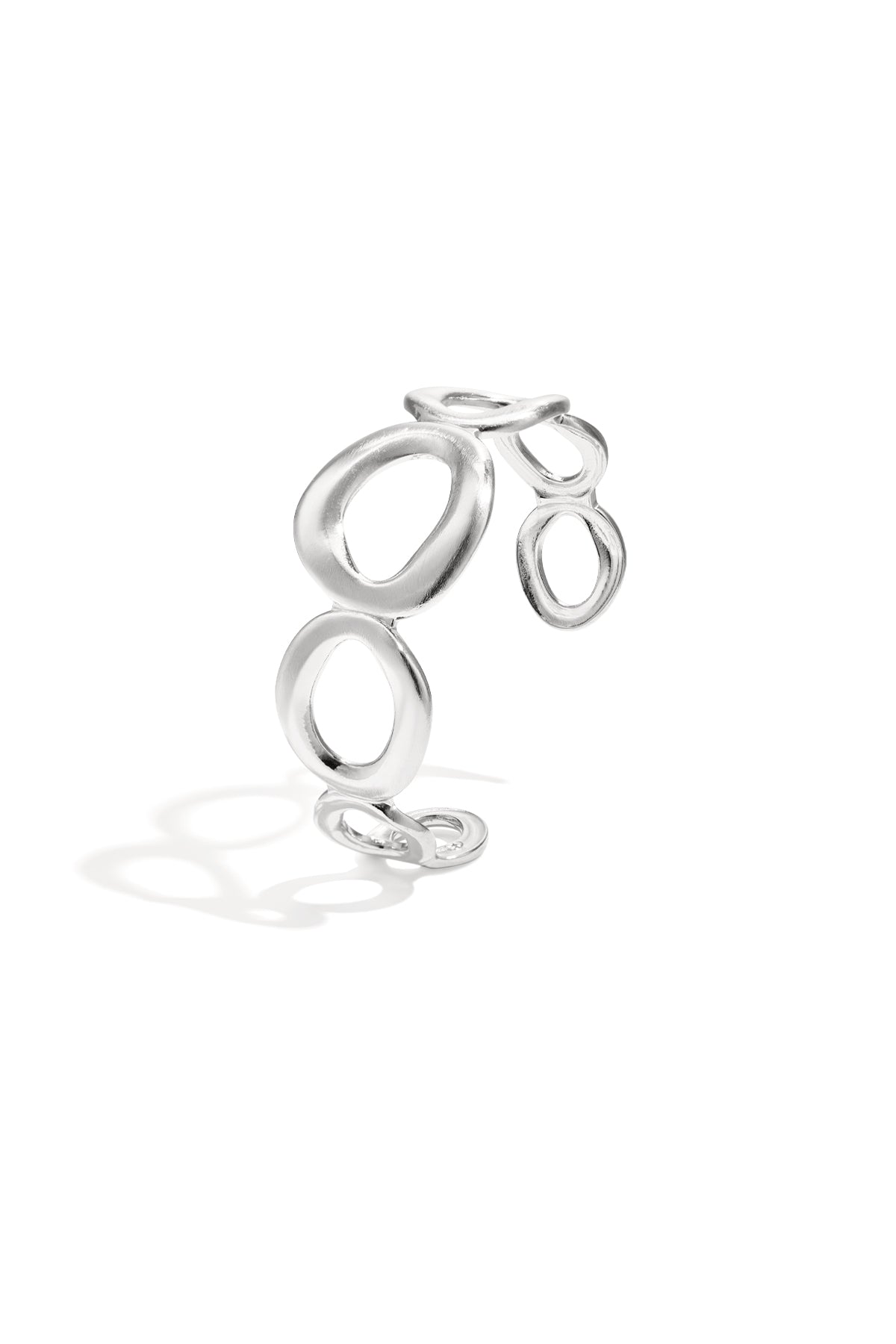 Stainless Steel Chunky bangle met organische cirkels