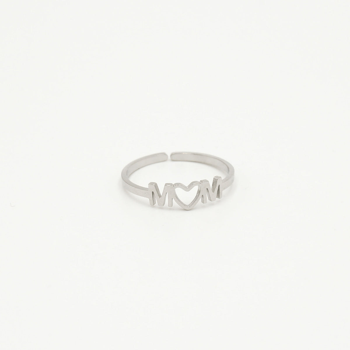 MOM ring Stainless Steel zilverkleurig
