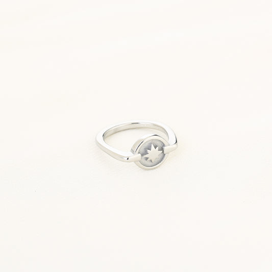 HZ Ring Stainless Steel morning star zilverkleur