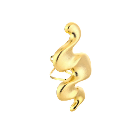 HZ Ring golvend design stainless steel