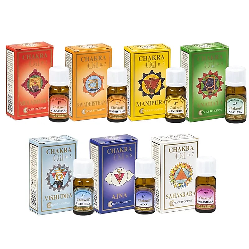 Set 7 essentiële chakra Oliën