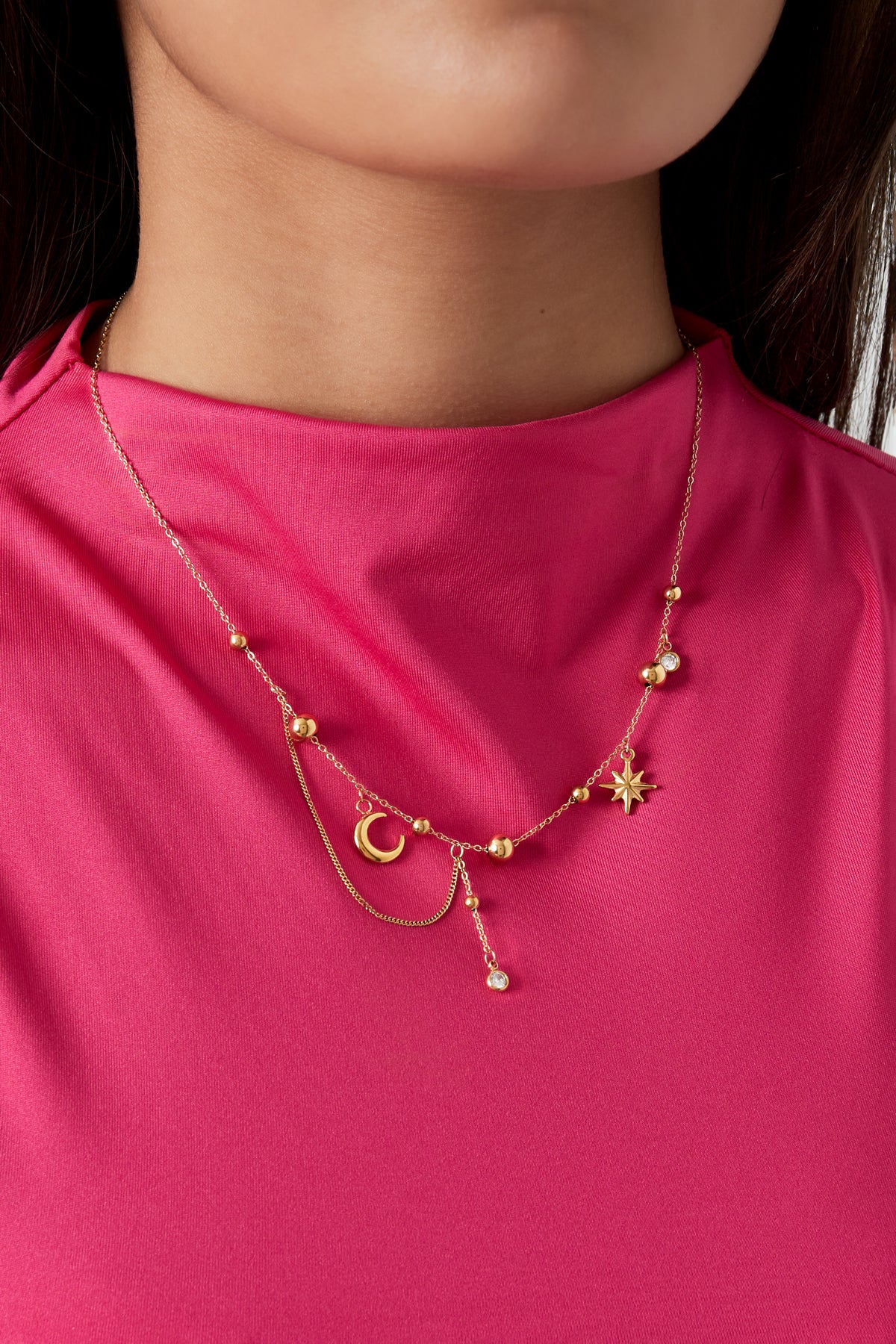 Stainless Steel ketting trendy moon