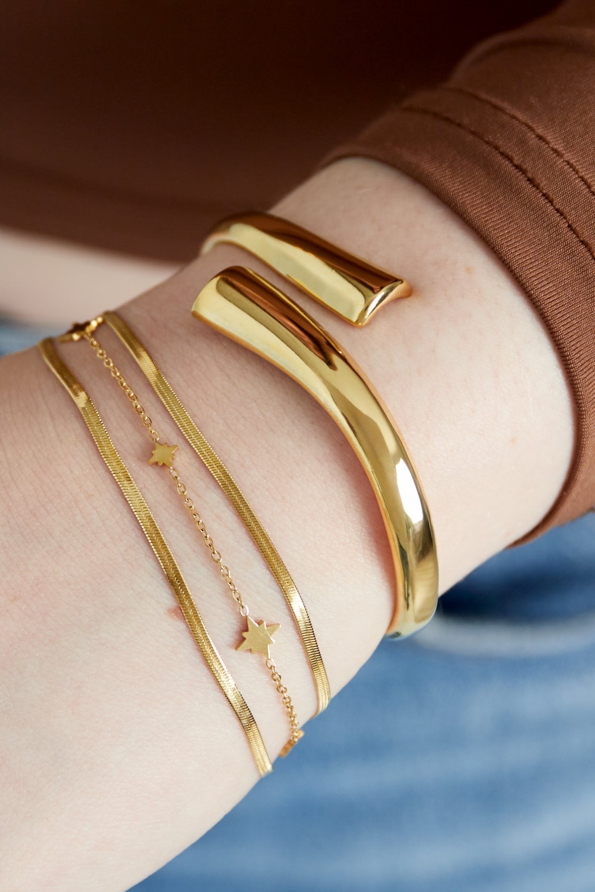 Stainless Steel golden layers armband