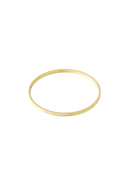 Stainless Steel Stijlvolle Slavenarmband steentjes goudkleur