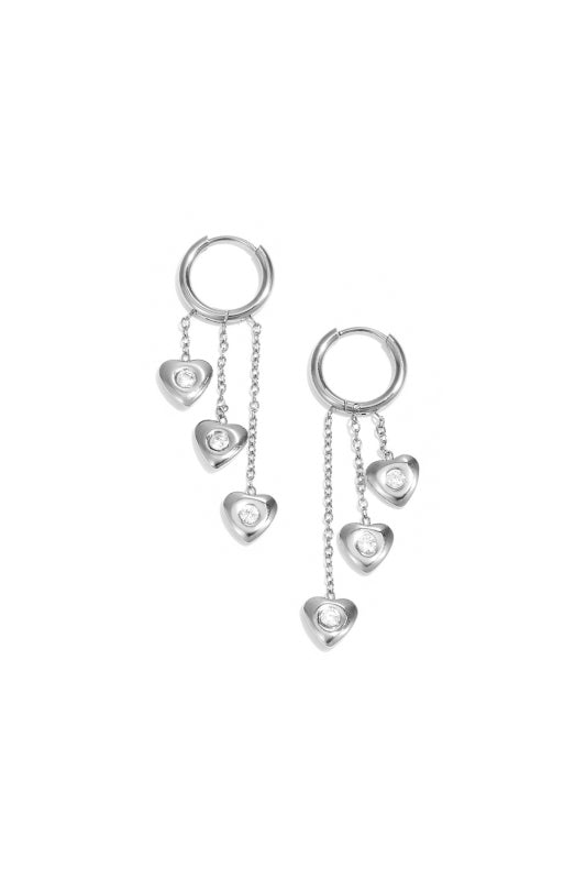 Stainless Steel Oorbellen met hartjesmotief zilverkleur