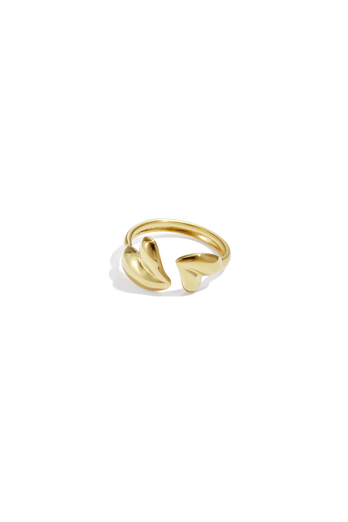 Stainless Steel Verstelbare ring met speels gevormde harten