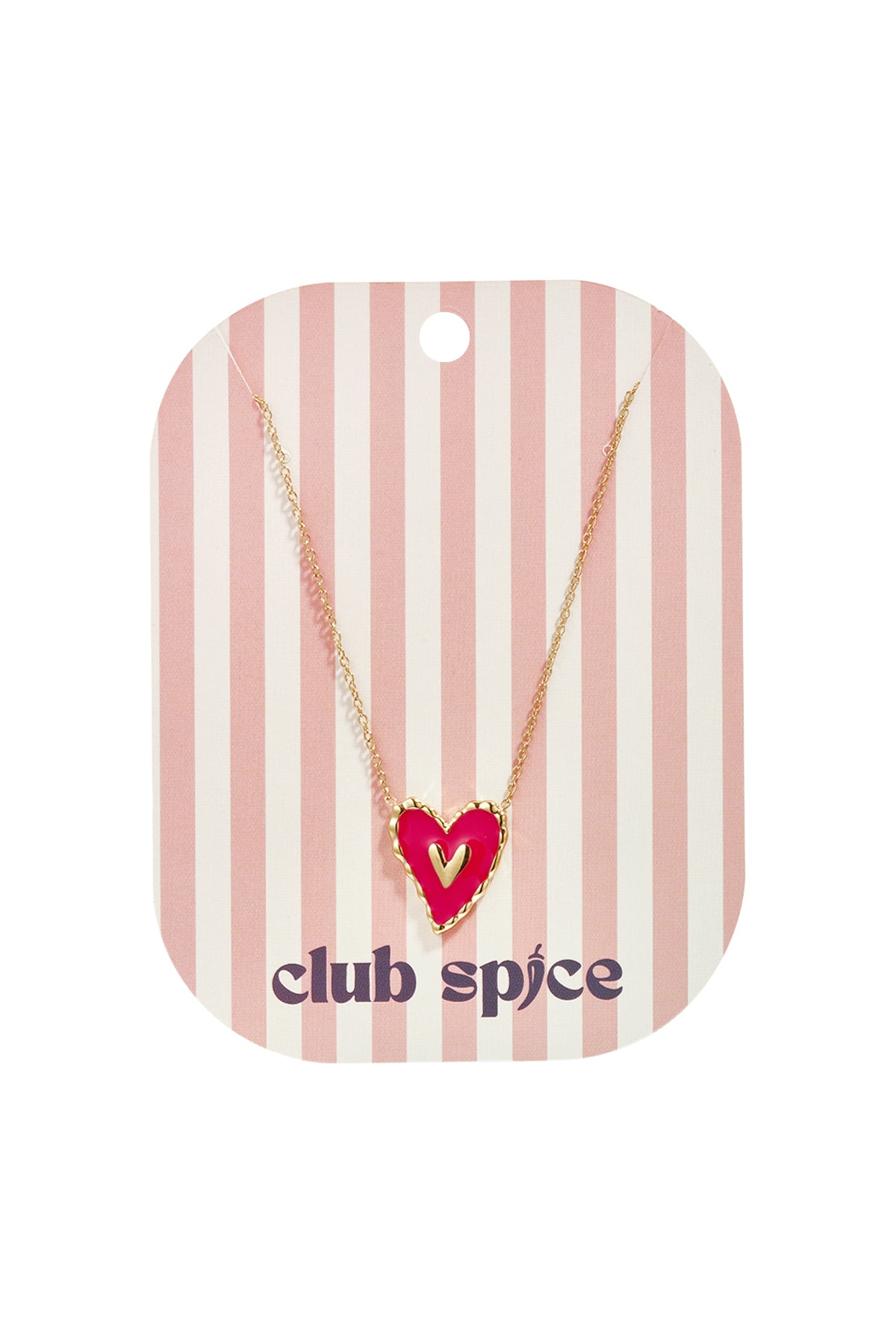 Stainless Steel Ketting met hangend rood hart