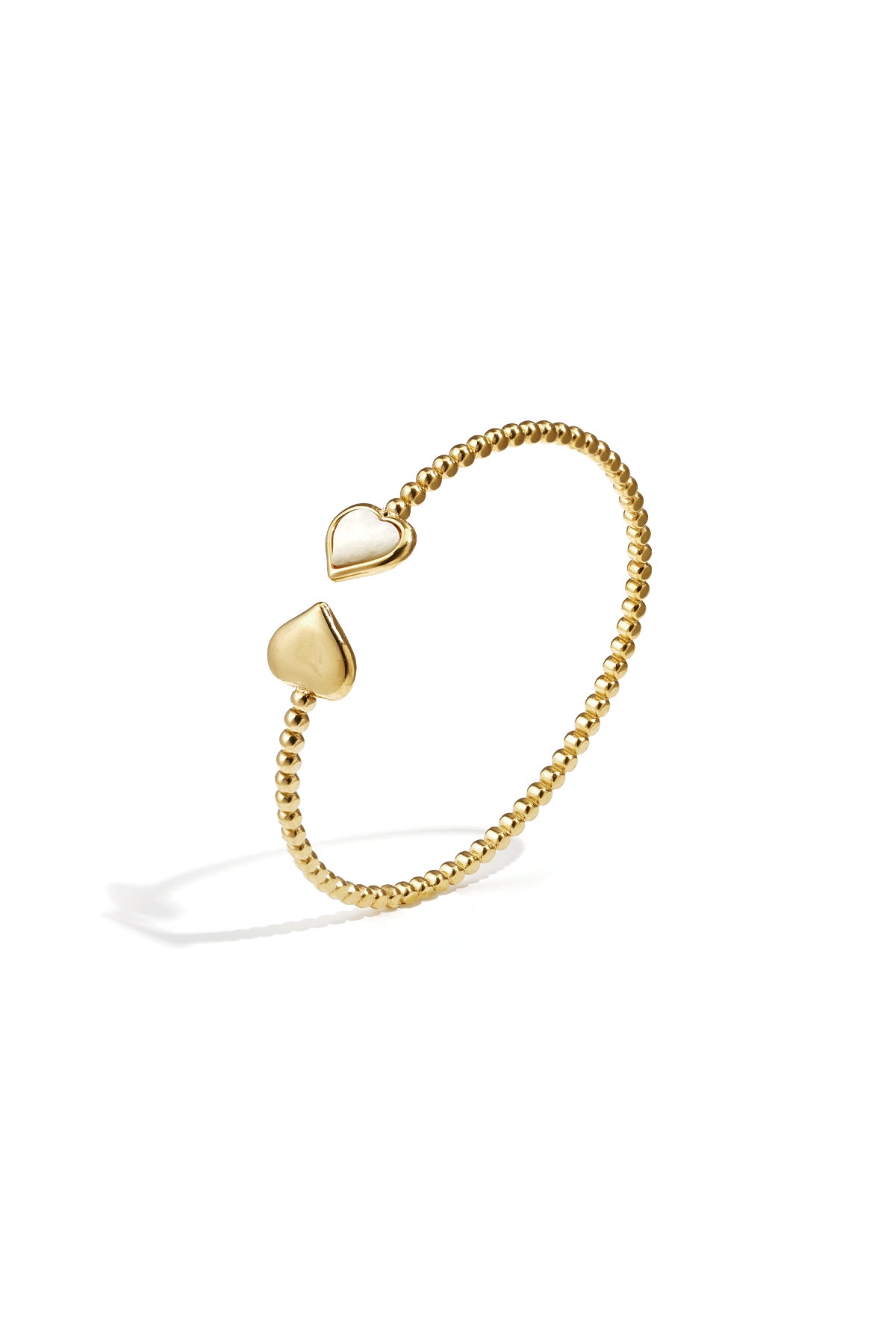 Stainless steel  Symmetrisch gestipte bangle met gedetailleerde uiteinden