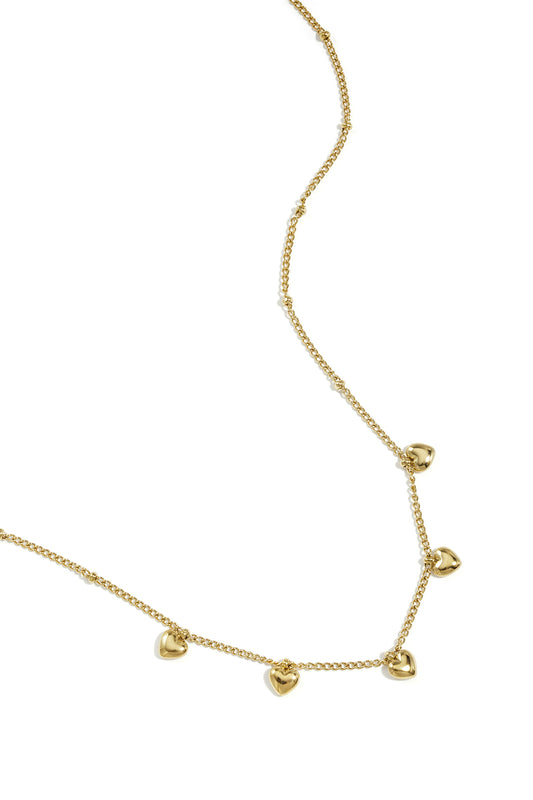 Stainless steel Minimalistische ketting met kleine hartjes