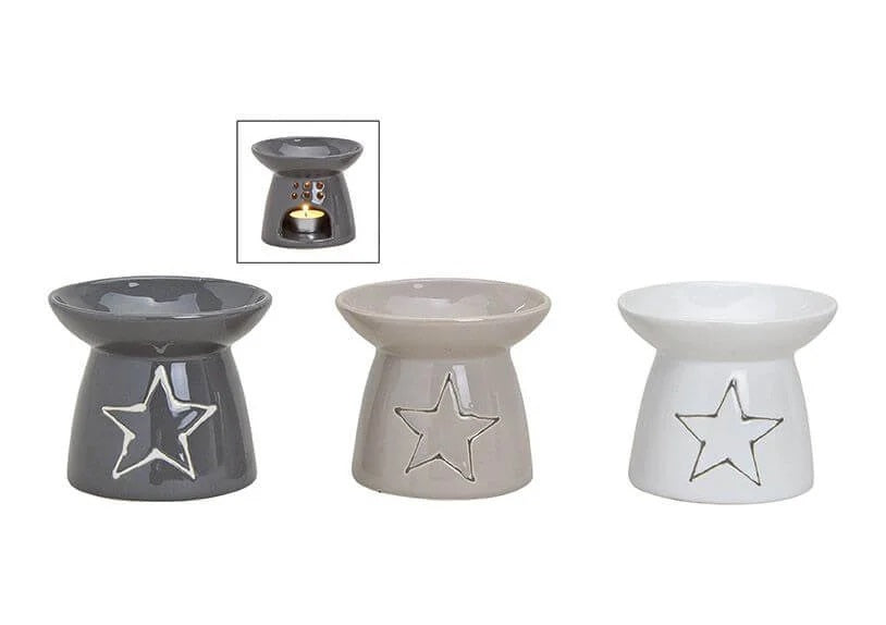 Geurbrander keramiek groot ster 10x14x10 cm