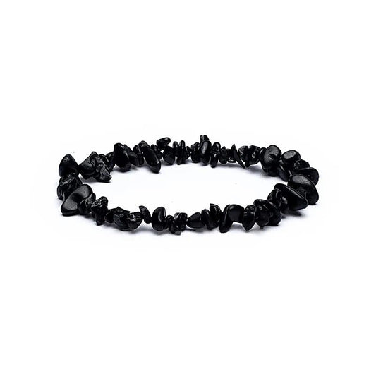 Armband zwarte toermalijn chips elastisch