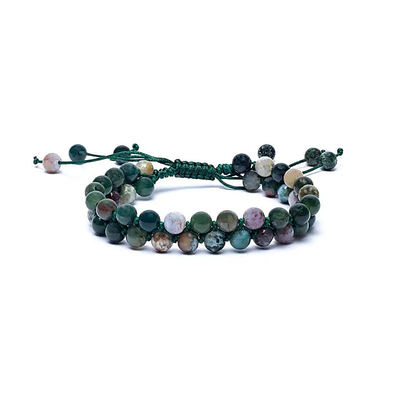 Armband agaat dubbele rij verstelbaar