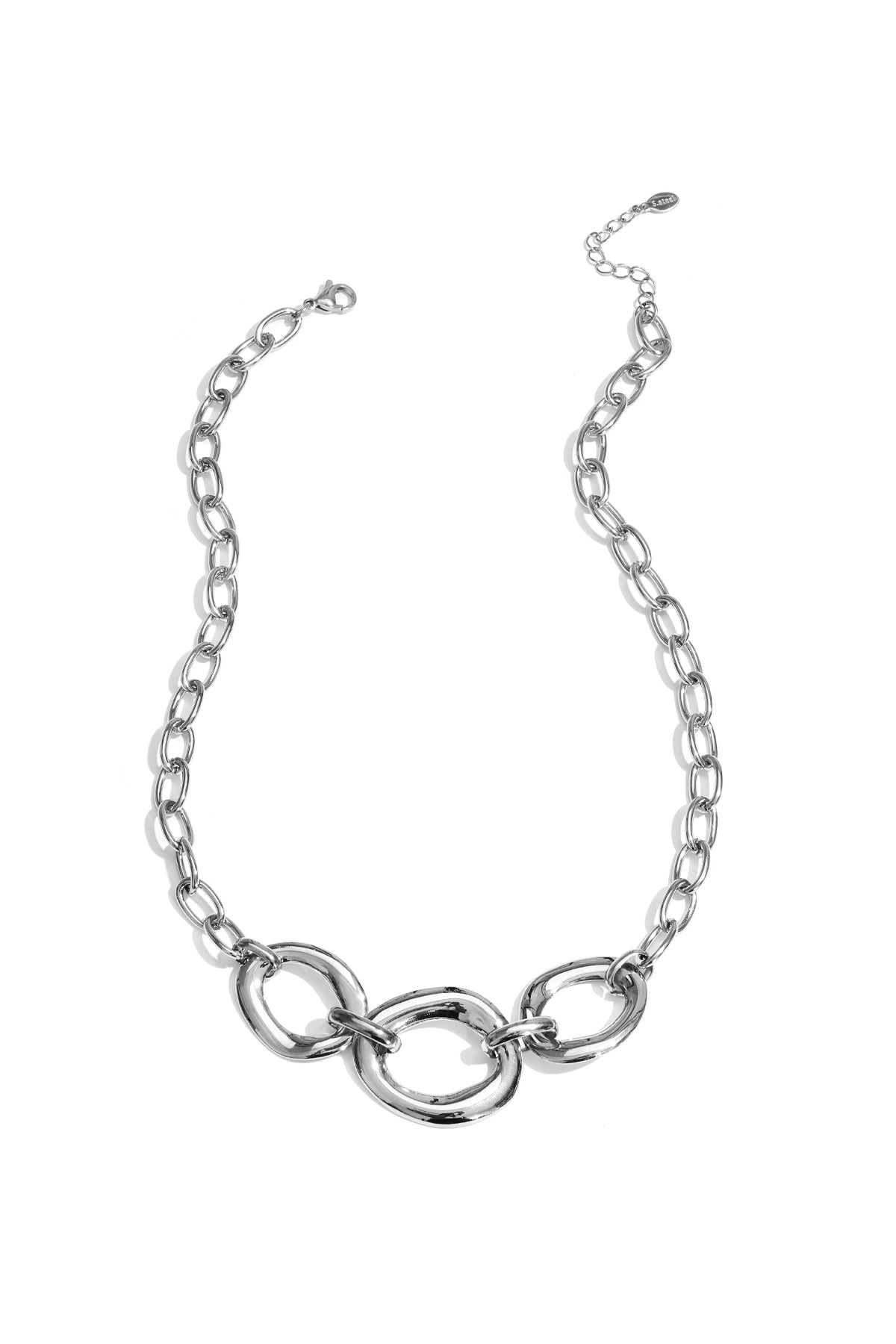 Stainless Steel Ketting met ronde statement stukken