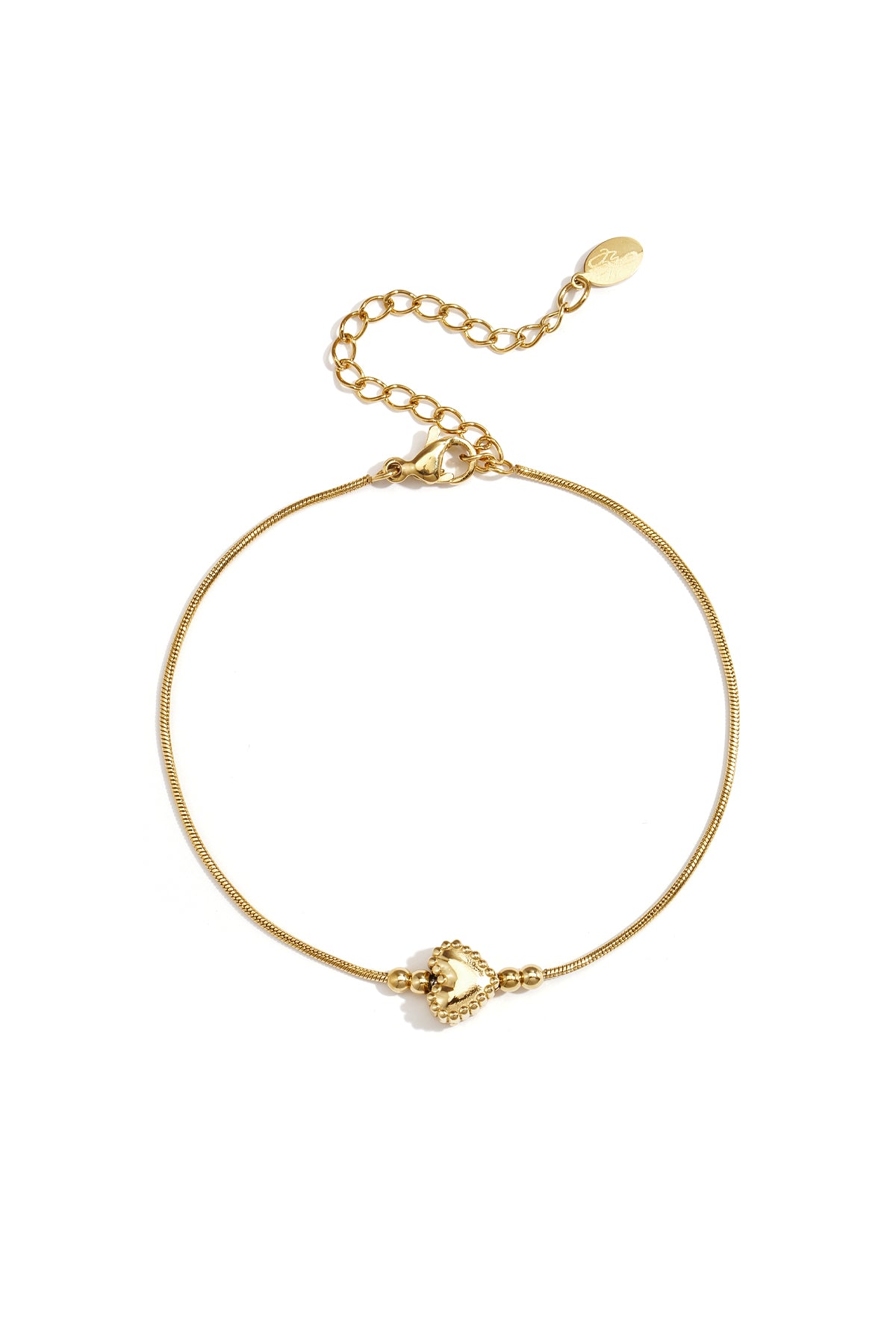 Stainless steel armband met versierd hartje