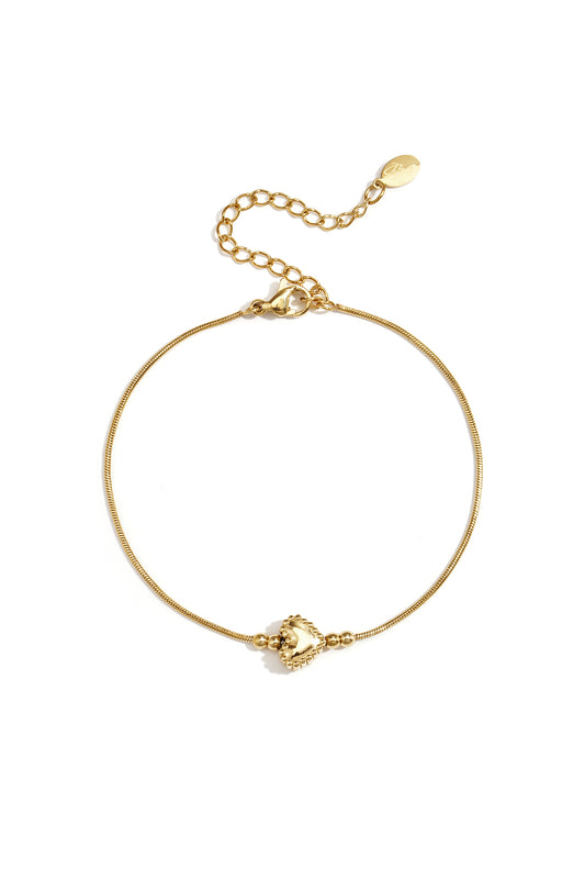 Stainless steel armband met versierd hartje