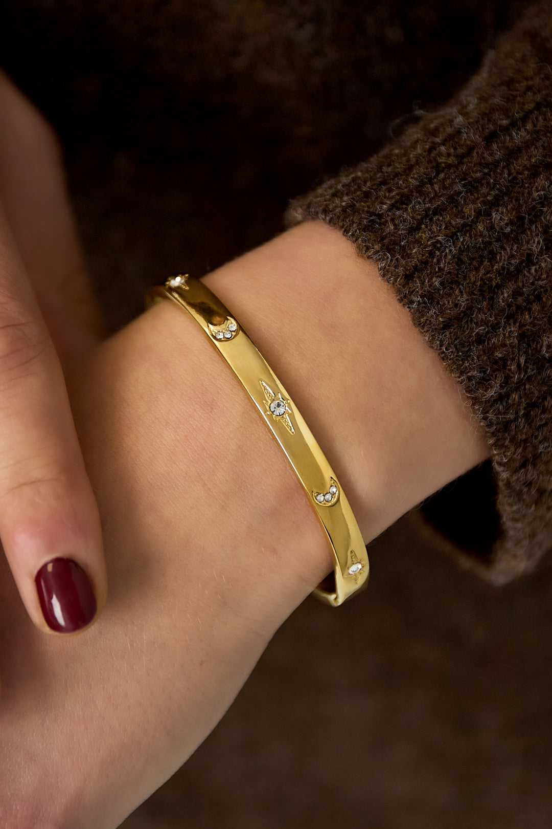 Stainless Steel Armband van roestvrij staal met stippen