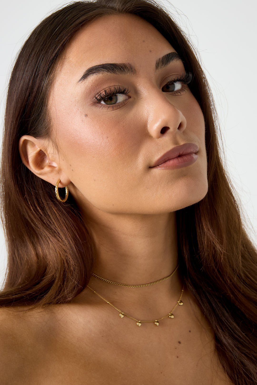 Stainless steel Minimalistische ketting met kleine hartjes