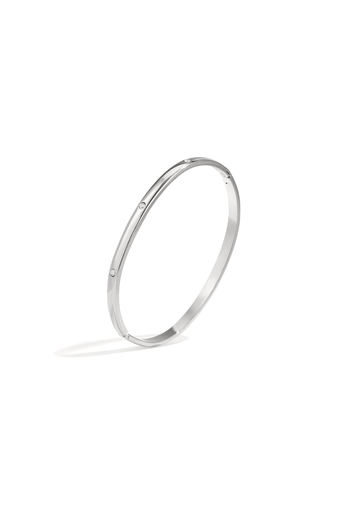Stainless Steel Bangle met subtiele steentjes
