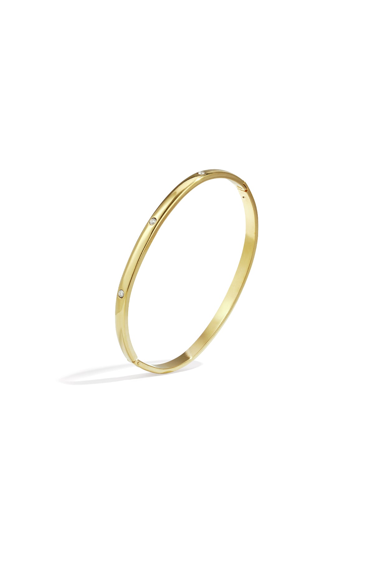 Stainless Steel Bangle met subtiele steentjes