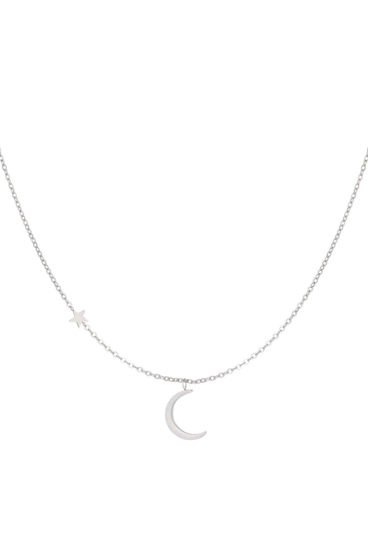 HZ Ketting Night Spark – met maan en ster, zilverkleurig