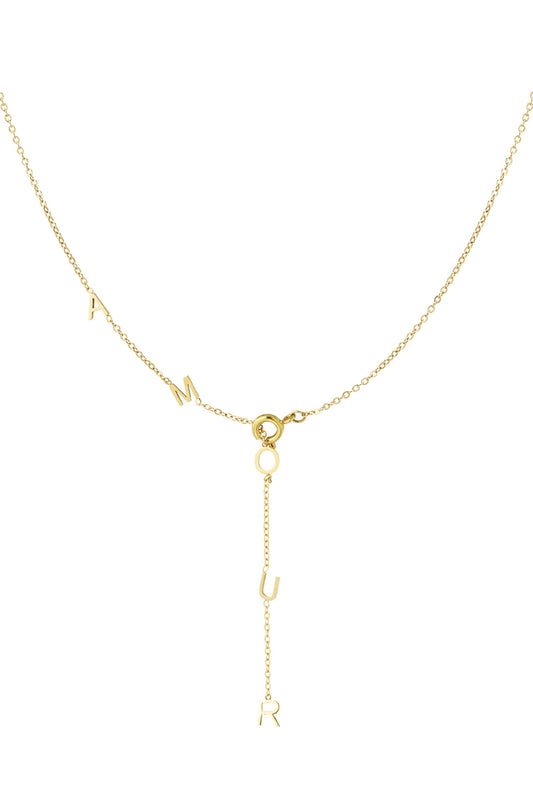 HZ Y-ketting Amour – goudkleurig of zilverkleurig