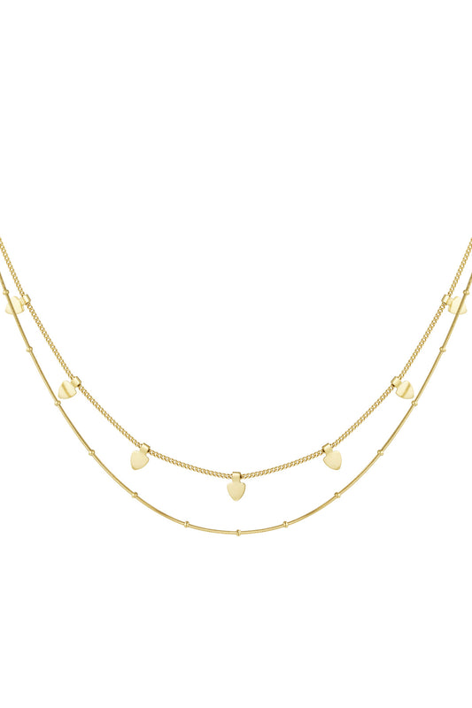 HZ Dubbele hartjesketting Amora – Stainless Steel