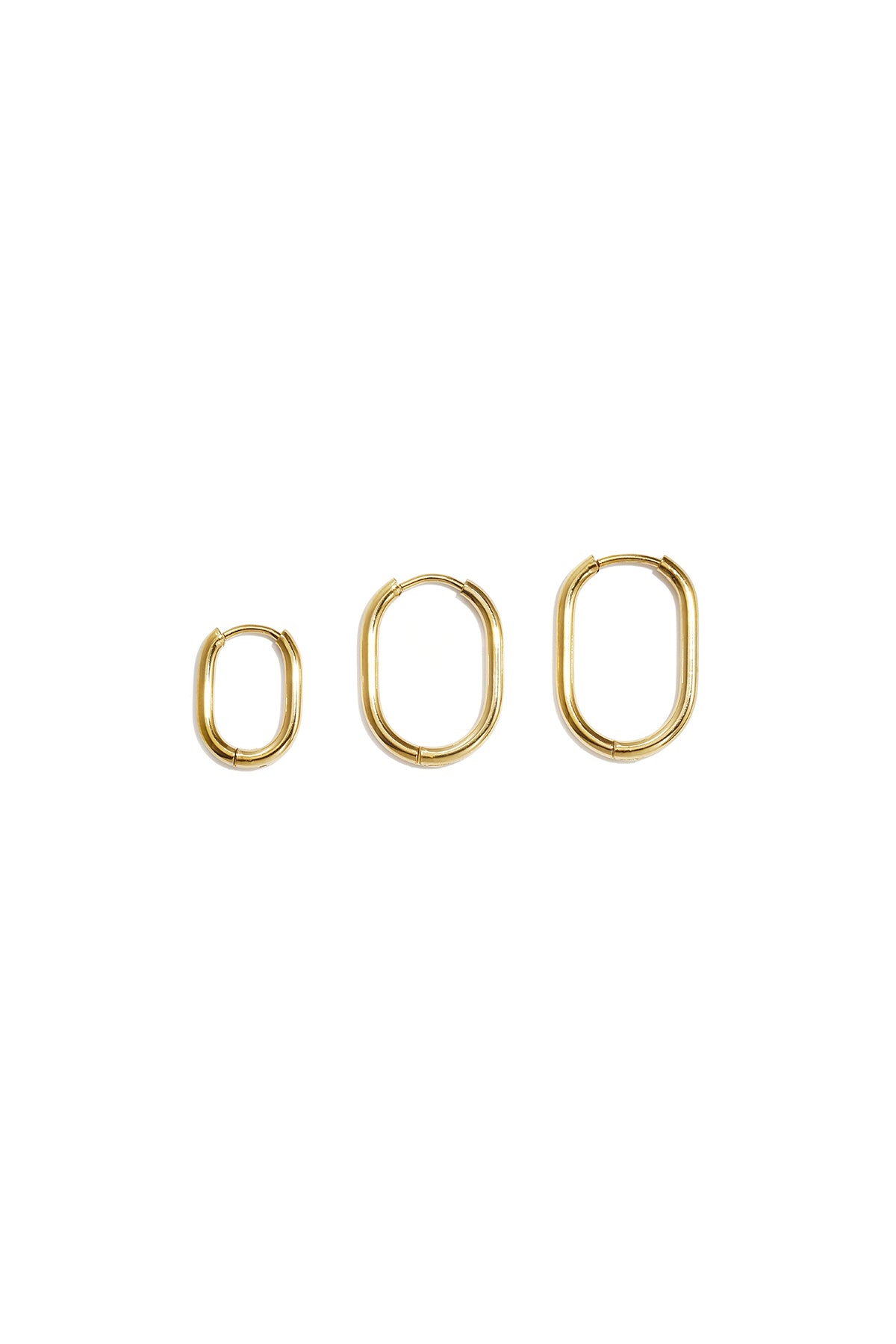 Oorbellen stainless steel met geometrische vormen set