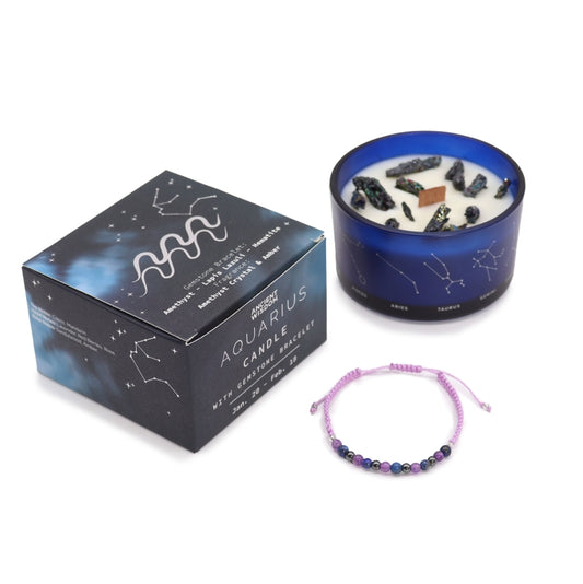 Kaars met Edelsteen+Armband -Boogschutter