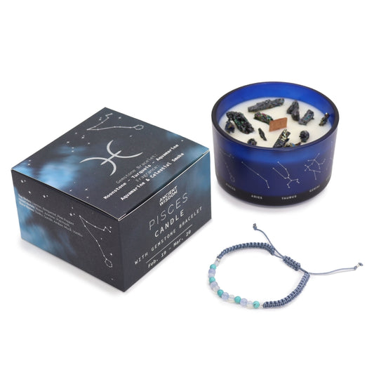 Kaars met Edelsteen + Armband - Vissen