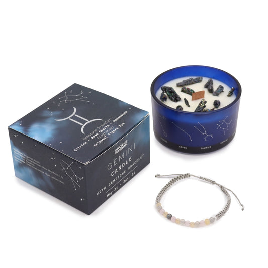 Kaars met Edelsteen+Armband - Tweelingen