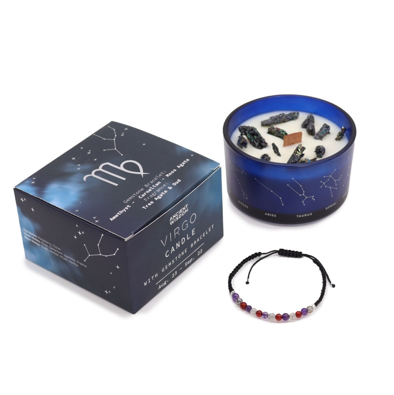 Kaars met Edelsteen + Armband - Maagd