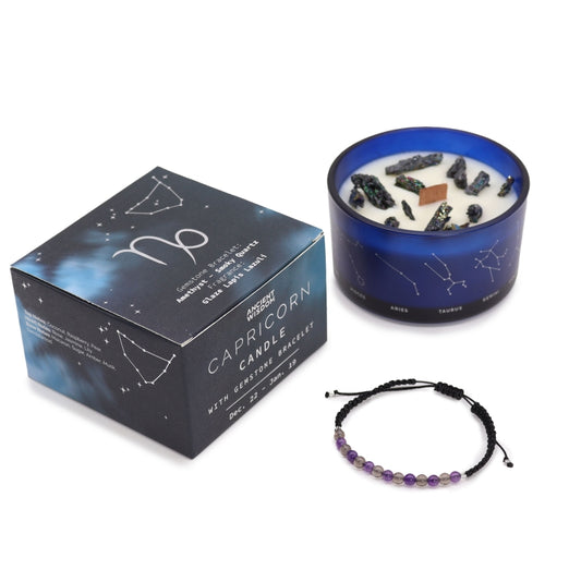 Kaars met Edelsteen + Armband - Steenbok