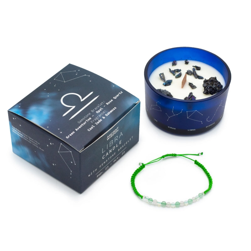 Kaars met Edelsteen +Armband - Weegschaal