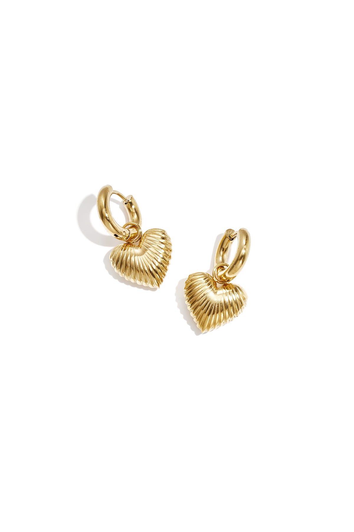 Stainless Steel Oorringen met stralend hart