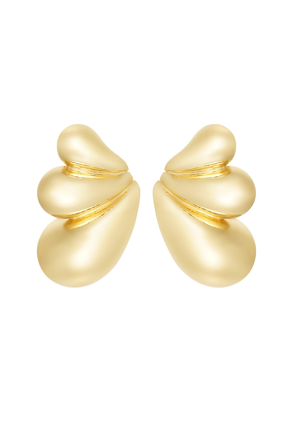 HZ Statement oorbellen Golden Flow – goudkleurig