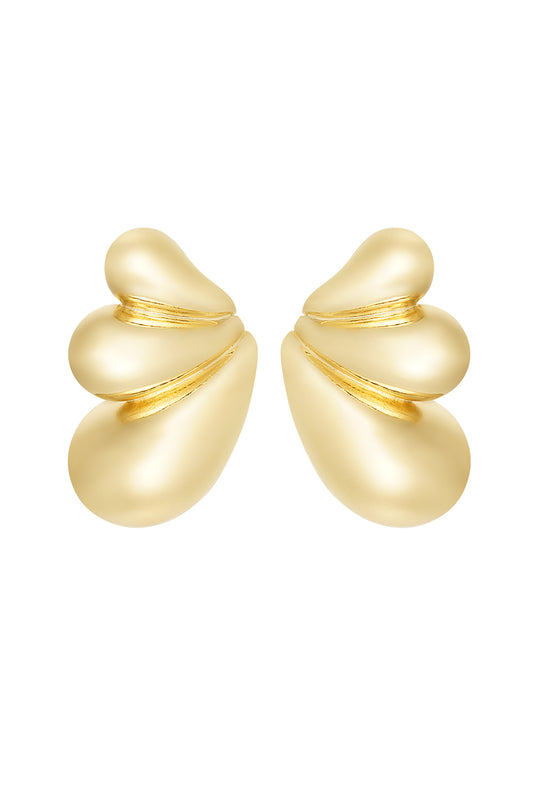 HZ Statement oorbellen Golden Flow – goudkleurig