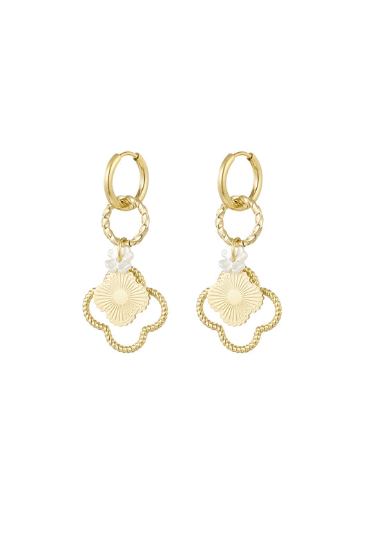Stainless steel clover dreams oorbellen