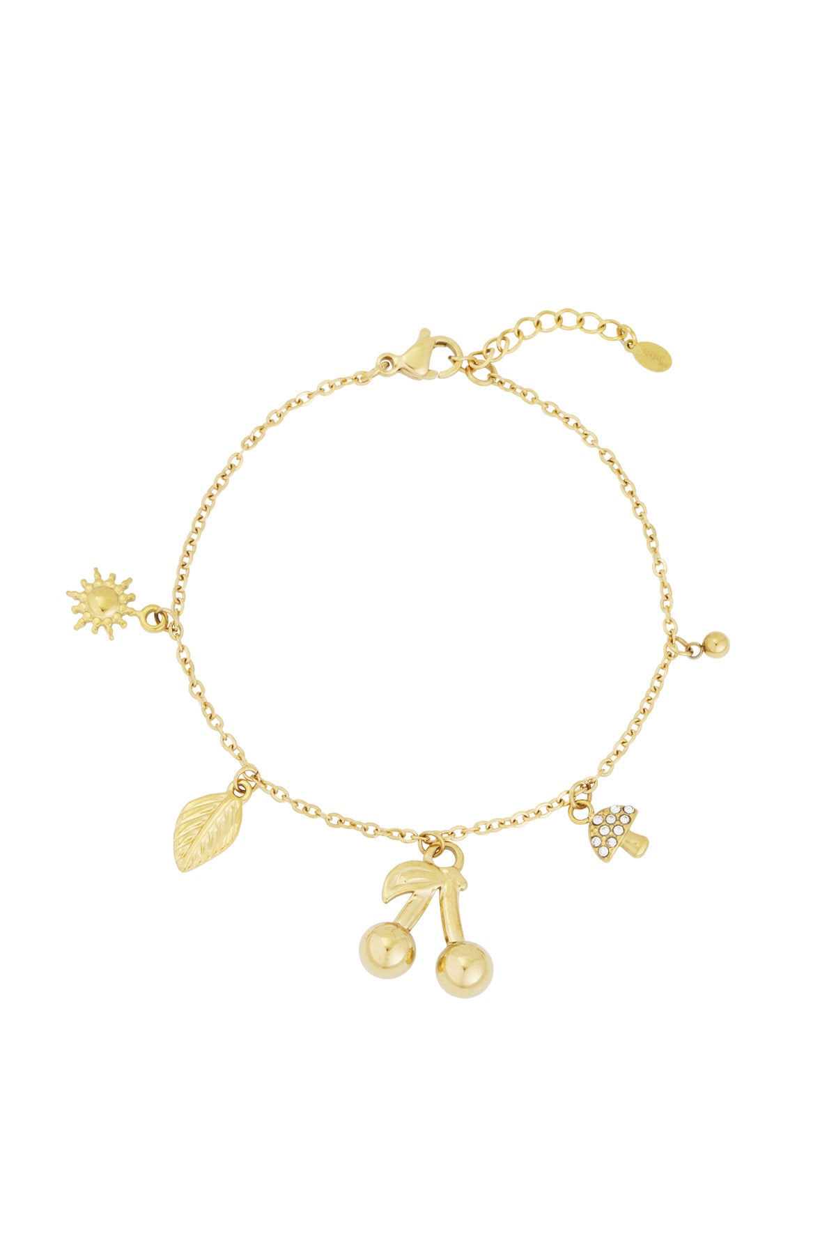HZ Bedelarmband Cherry Garden – goudkleurig
