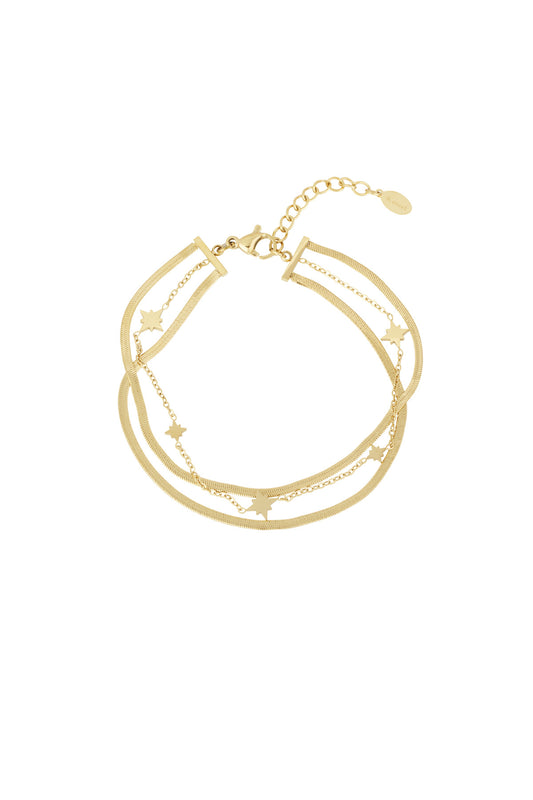 Stainless Steel golden layers armband