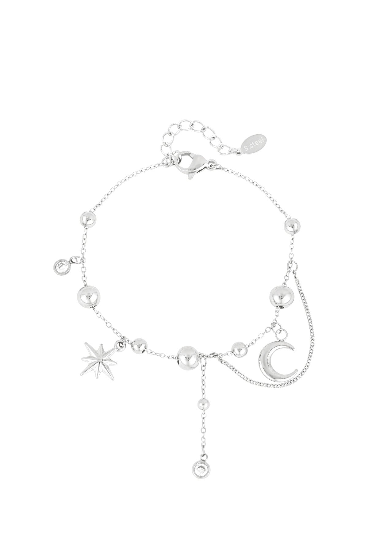 armband trendy moon stainless steel goud of zilver 