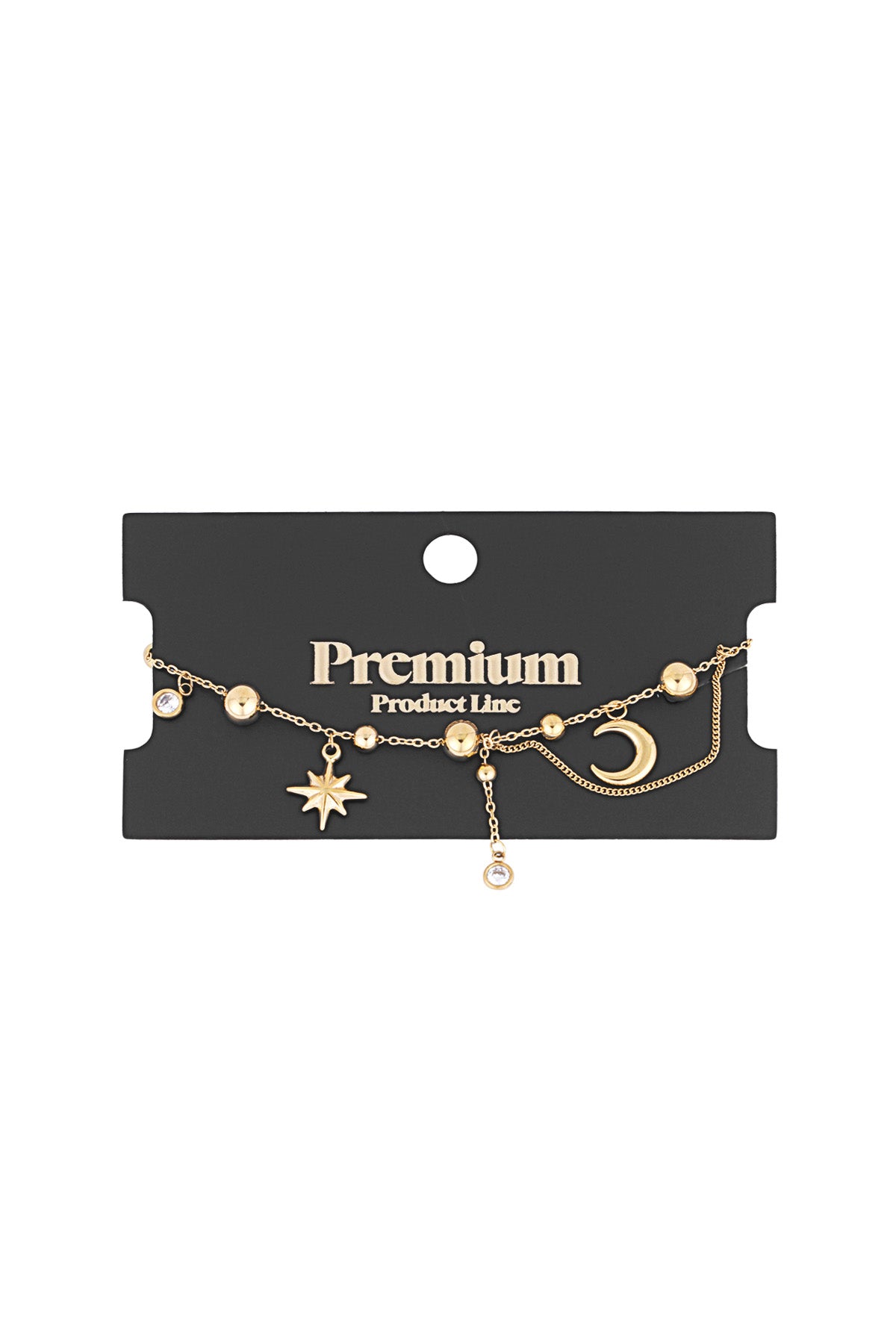 armband trendy moon stainless steel goud of zilver 