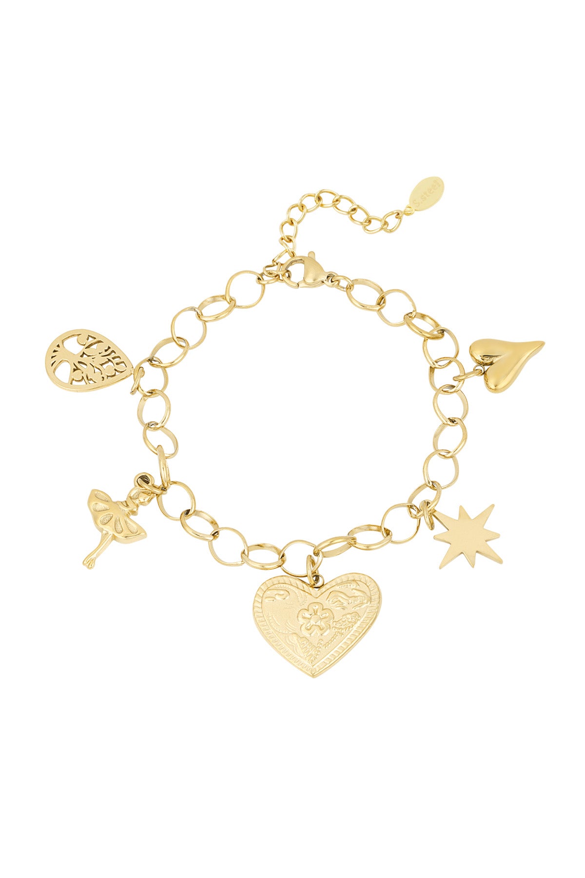 Stainless Steel heartfelt sparkle armband