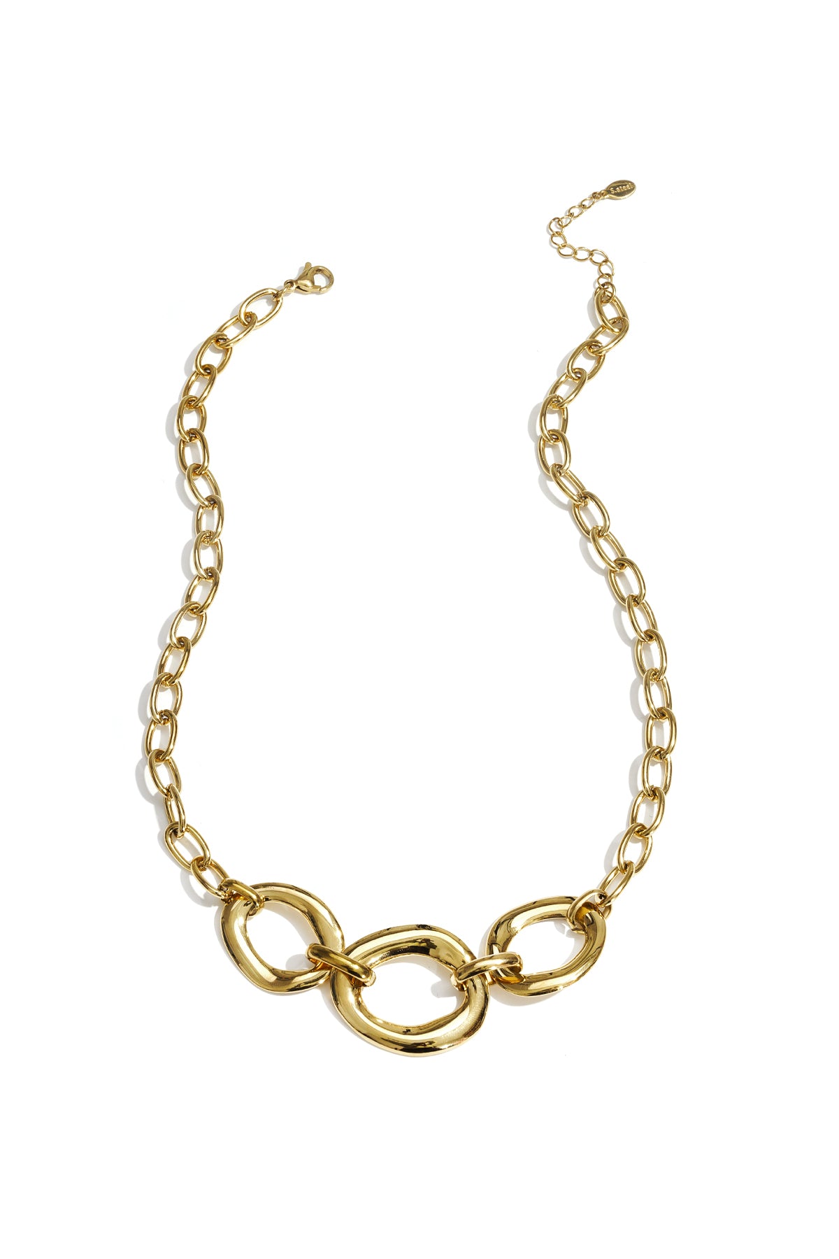 Stainless Steel Ketting met ronde statement stukken