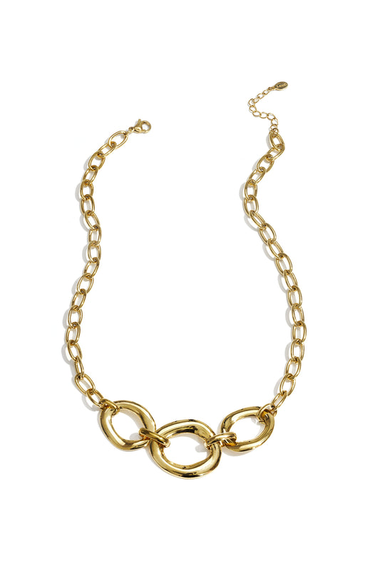 Stainless Steel Ketting met ronde statement stukken